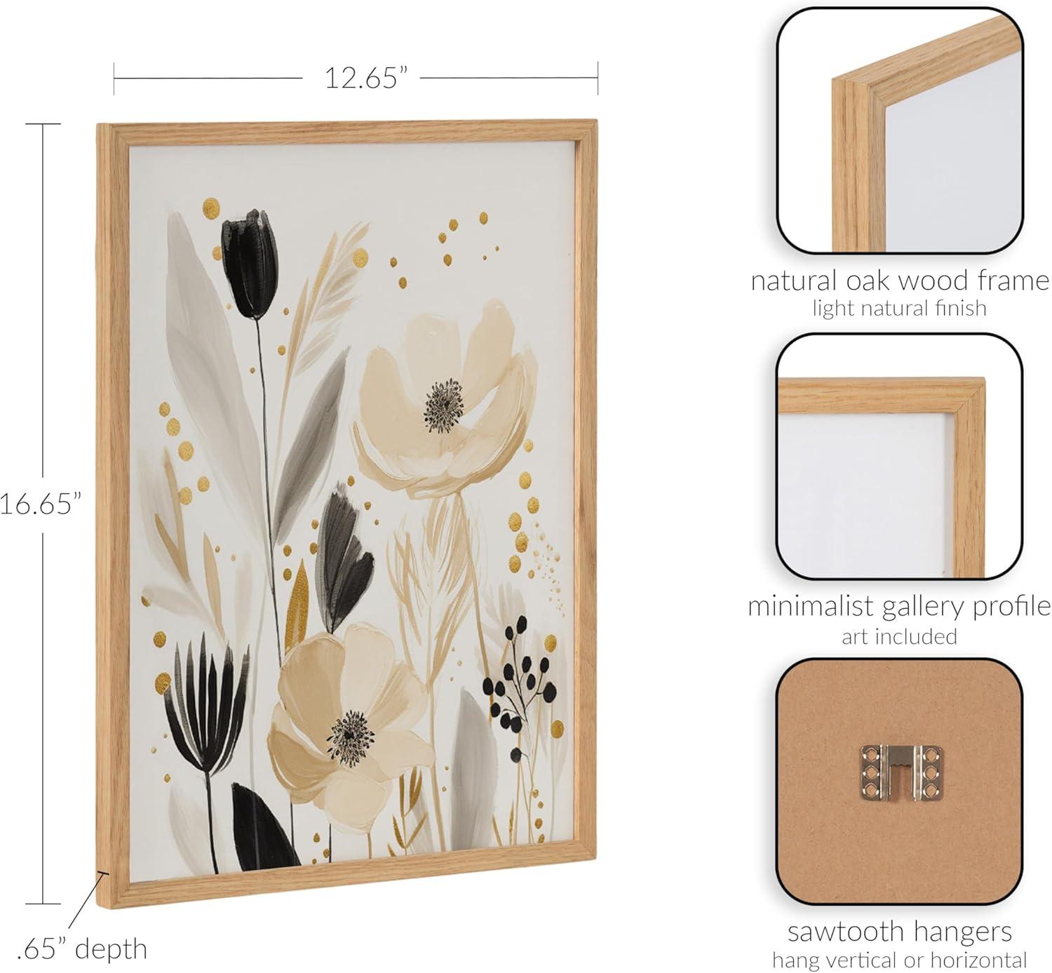 Kate & Laurel All Things Decor 12"x16" Gallery Modern Muted Cottage Floral Abstract Print by The Creative Bunch Studio Natural