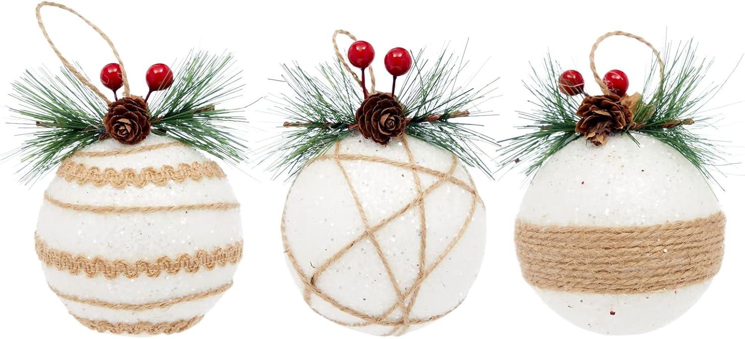 Juvale Rustic Christmas Tree Ornaments, Farmhouse Holiday Decorations, Assorted Designs, 3 x 5.4 In