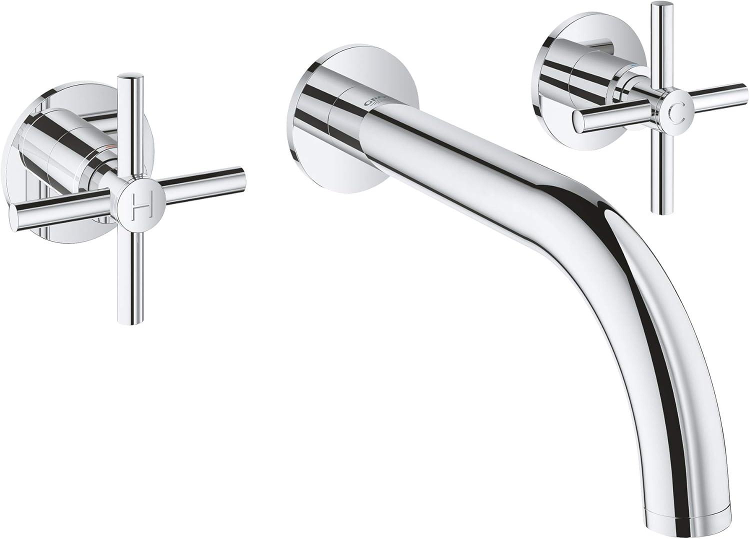 Elegant Atrio Brushed Nickel Wall-Mounted Modern Bathroom Faucet