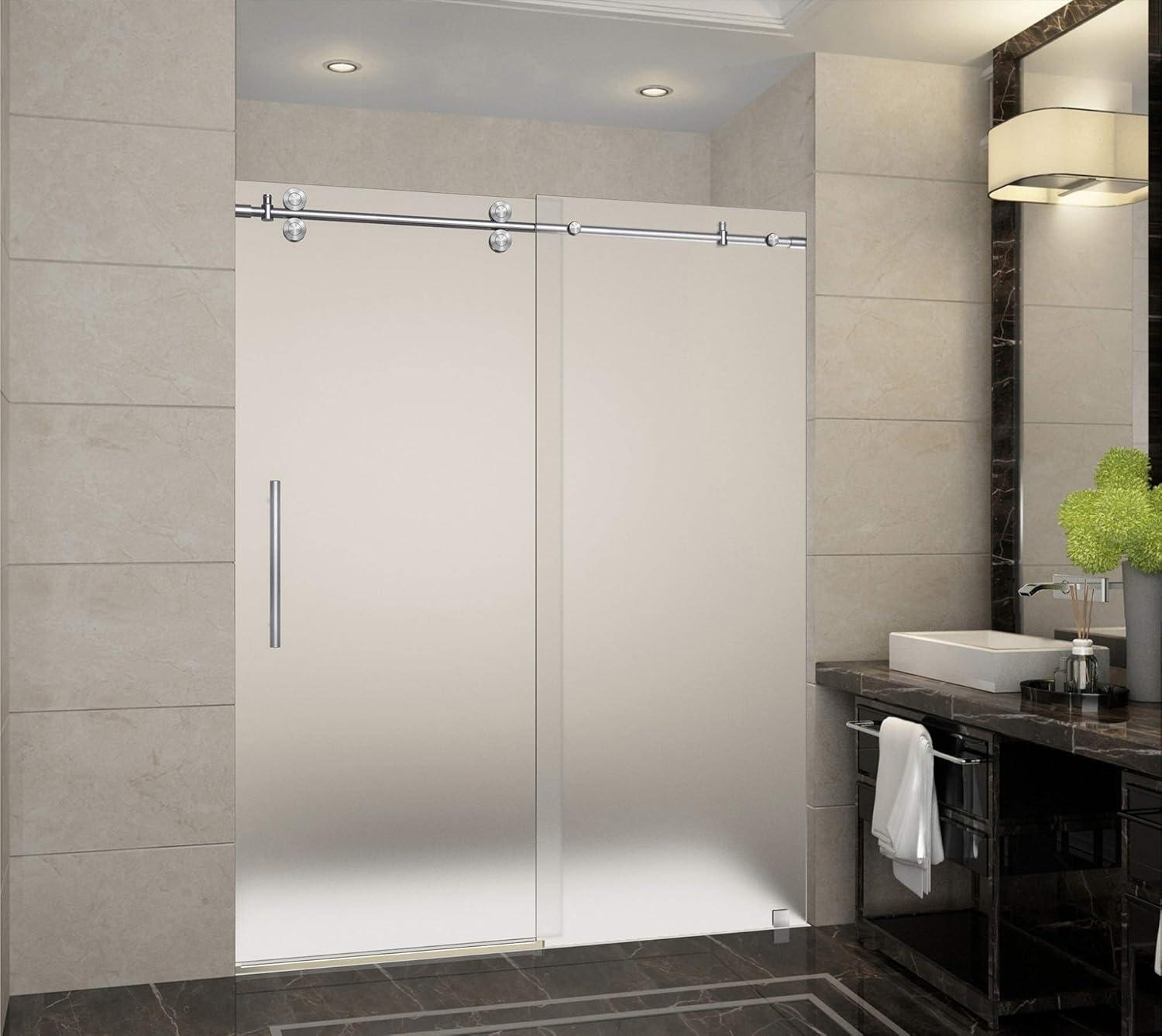 Langham 75" H Single Sliding Frameless Shower Door