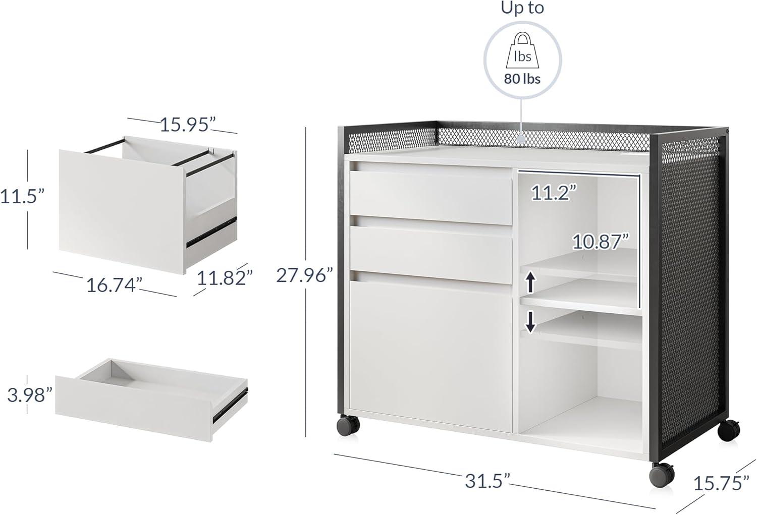 Chrispin 31.5'' Wide 3 -Drawer Mobile File Cabinet