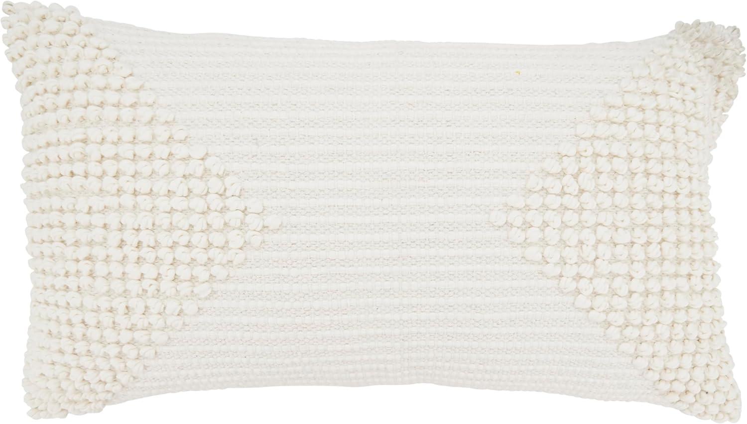 Saro Lifestyle Textured Woven Diamond Poly Filled Throw Pillow