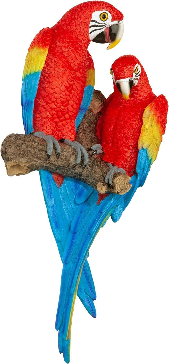 Design Toscano Tropical Scarlet Macaws Wall Sculpture