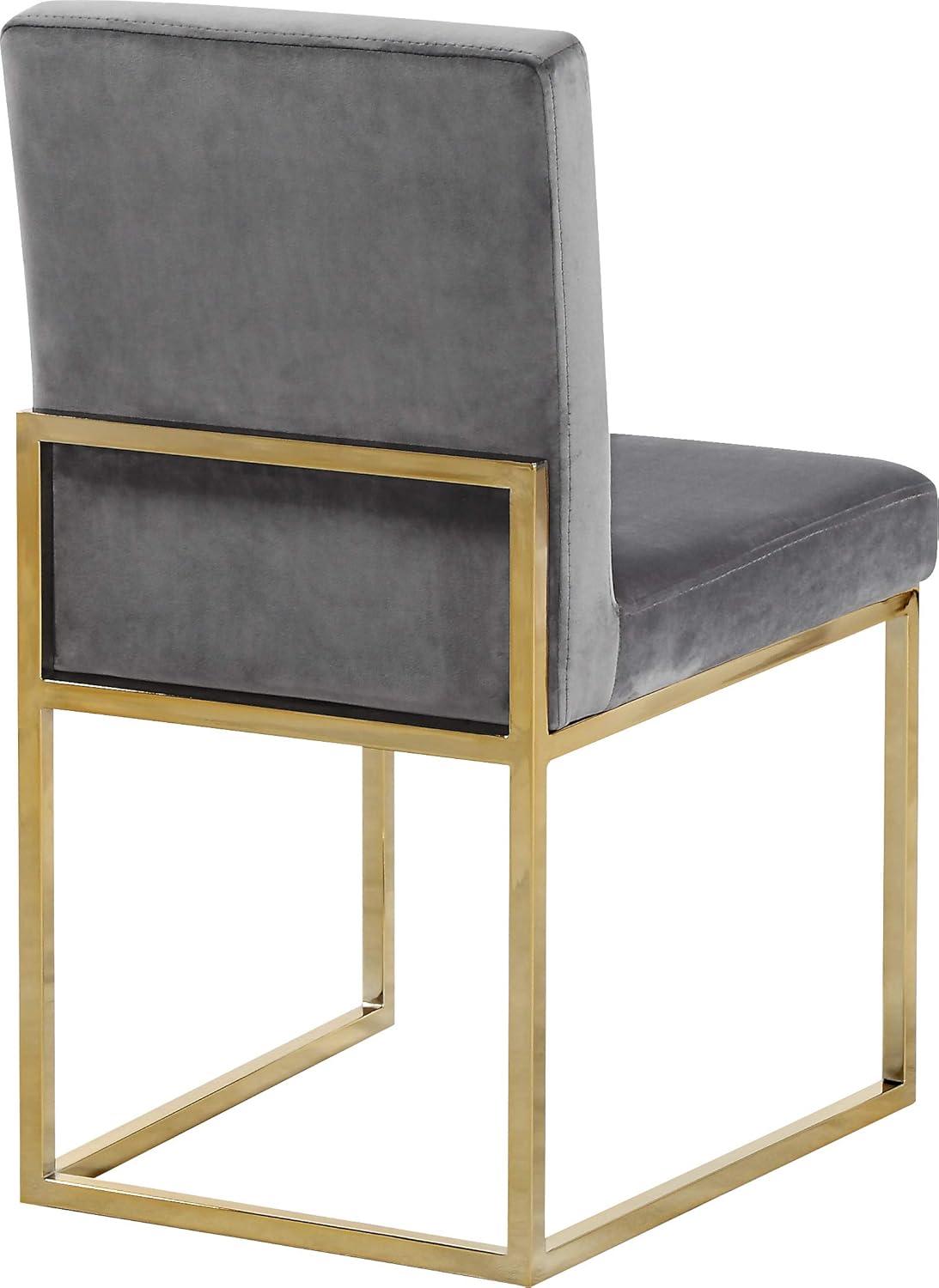 Meridian Furniture Contemporary Giselle Velvet Dining Chair in Gray (Set of 2)