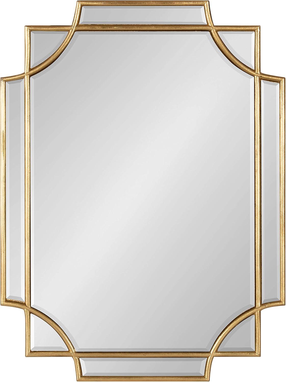 Kate and Laurel Minuette Glam Wall Mirror, 18 x 24, Gold, Boho-Chic Home Decor for Wall