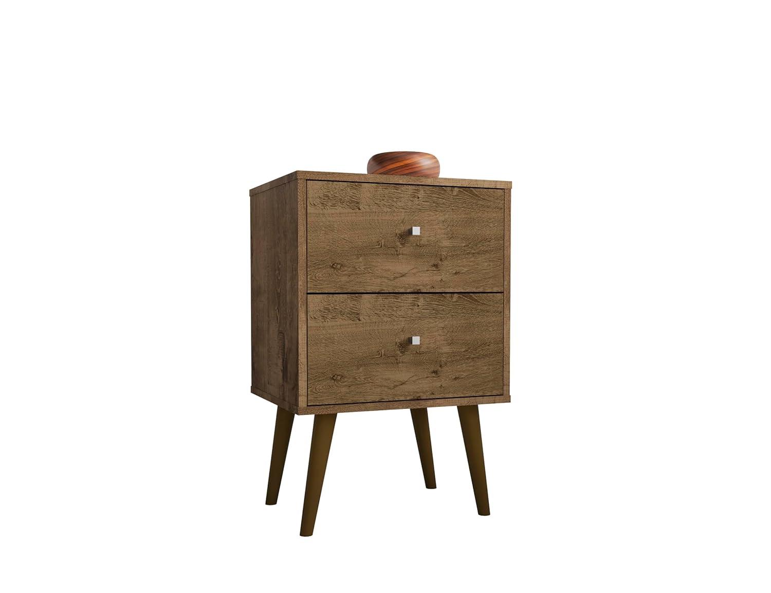 Liberty Rustic Brown 2-Drawer Nightstand with Solid Wood Legs