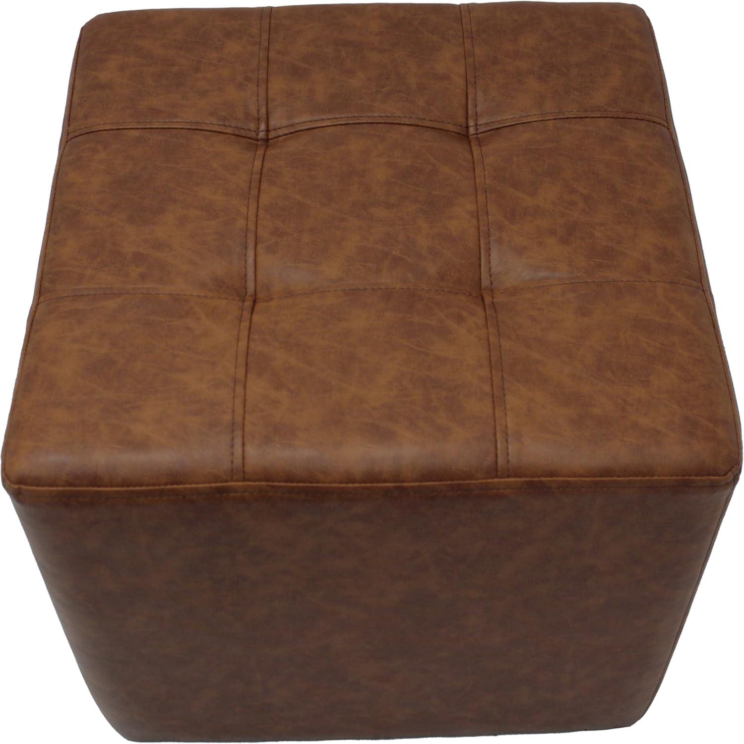 Factory Direct Partners Distressed Tufted Square Ottoman
