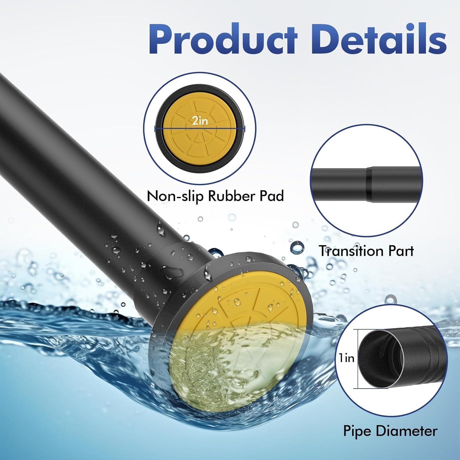 Adjustable Black Stainless Steel Tension Shower Curtain Rod