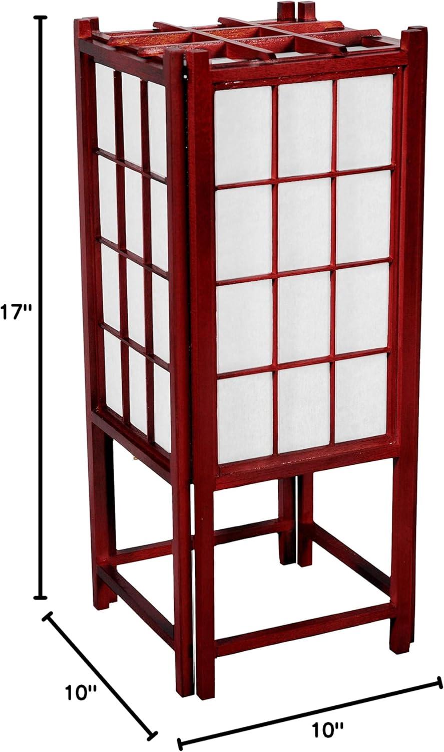 Handmade Wooden 18-inch Window Pane Shoji Lamp (China) Rosewood