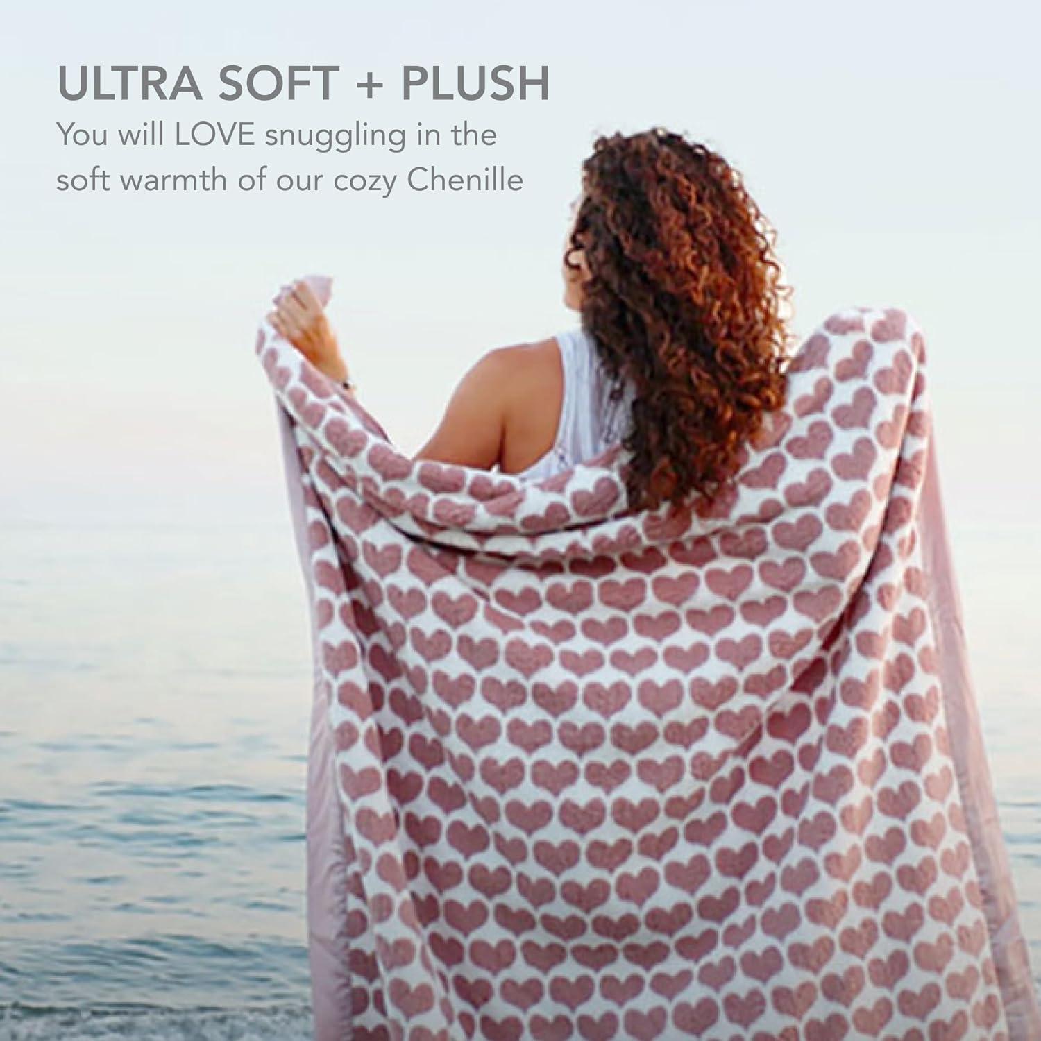 Dusty Pink and White Faux Fur Toddler Throw Blanket