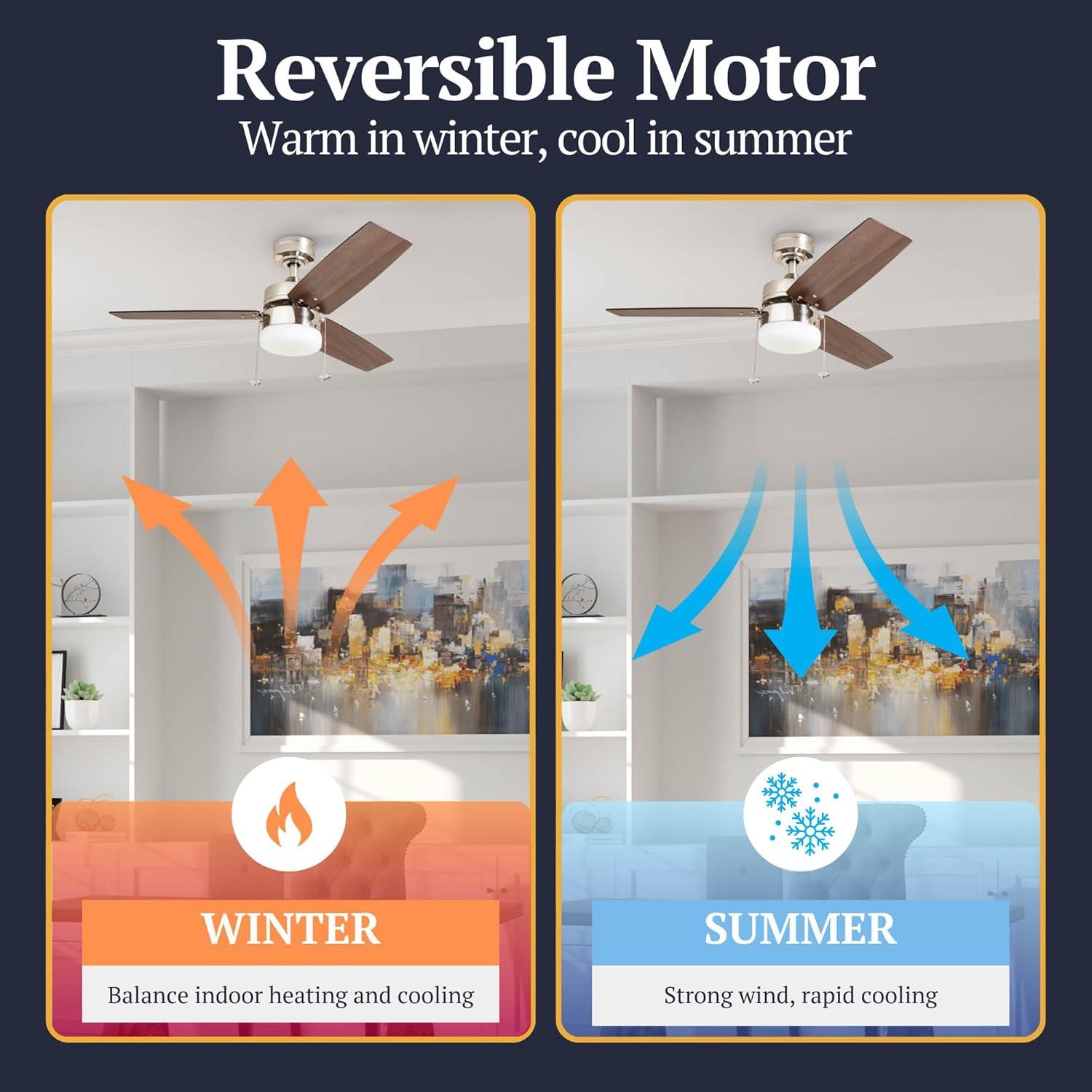 Prominence Home Reston 42-in Brushed Nickel with Burnt Oak/Chocolate Maple Blades Ceiling Fan With Light ( 3 -Blade )