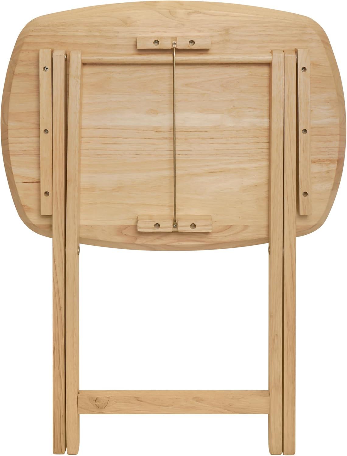 eHemco Wood Oversized Foldable TV Tray Table for Eating, 25.5 inches Height, Natural