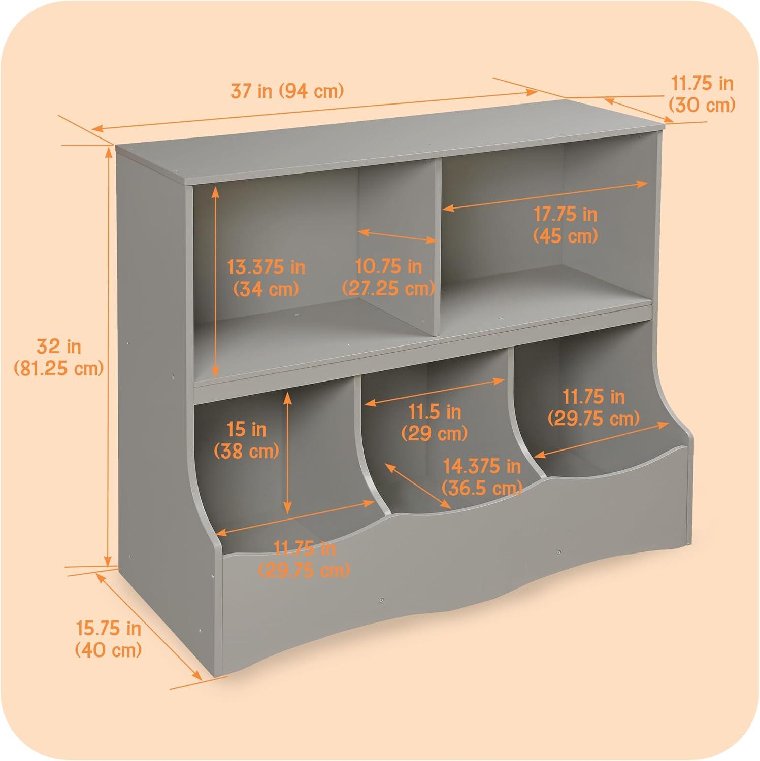 Badger Basket Multi-Bin Storage Cubby - Gray