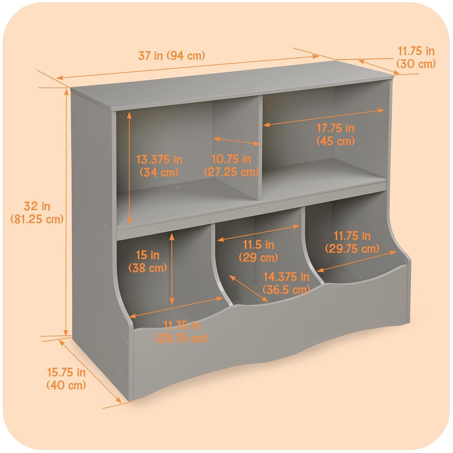 Badger Basket Multi-Bin Storage Cubby - Gray