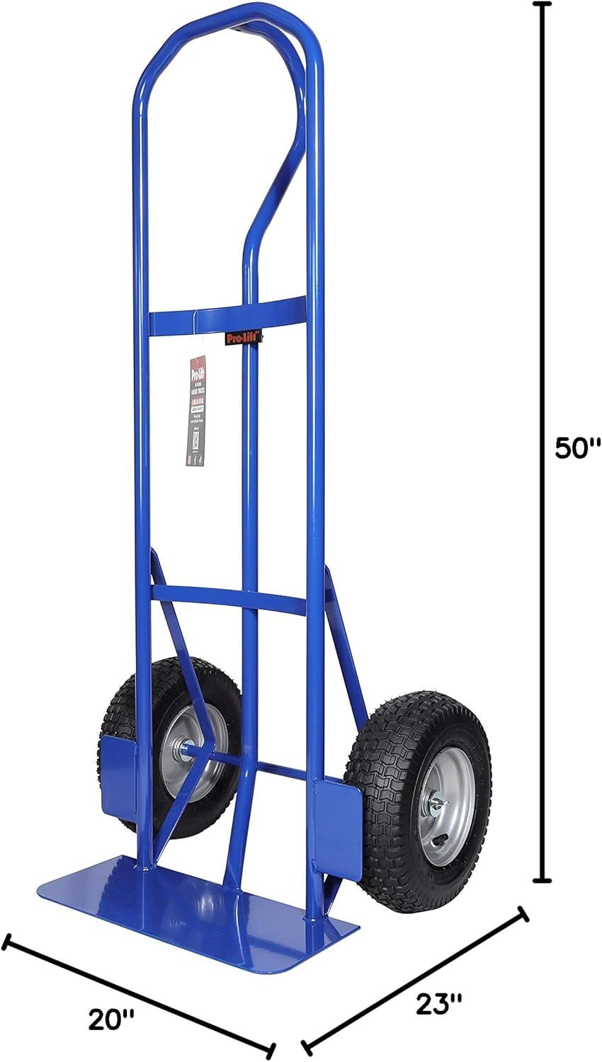 Pro-Lift Blue Steel Heavy Duty Hand Truck with Pneumatic Wheels