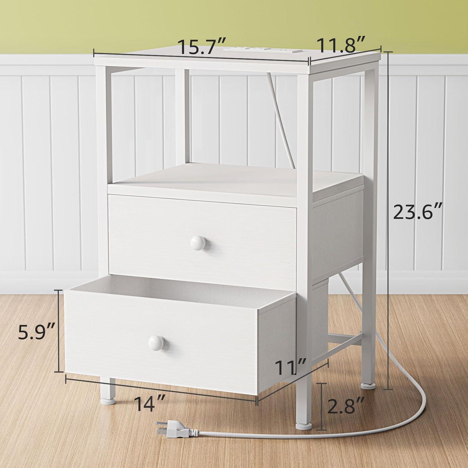 Furologee Nightstands Set of 2, White