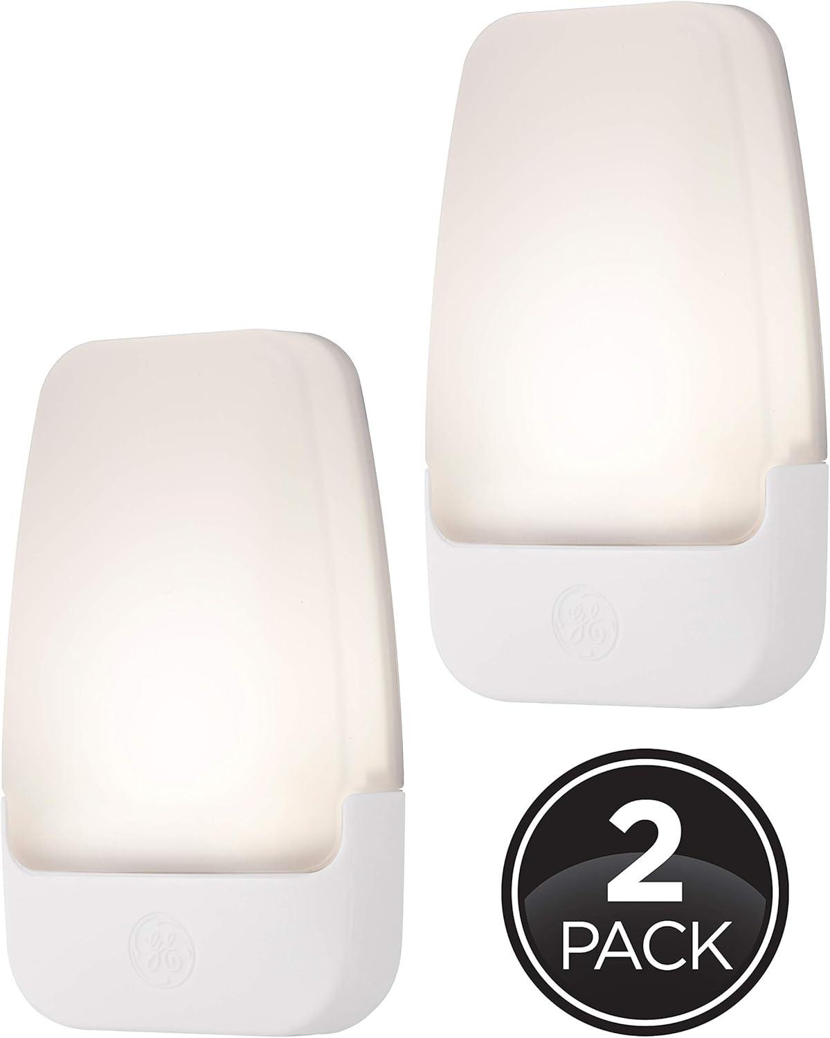 Automatic White LED Night Light with Dusk-to-Dawn Sensor, 2-Pack