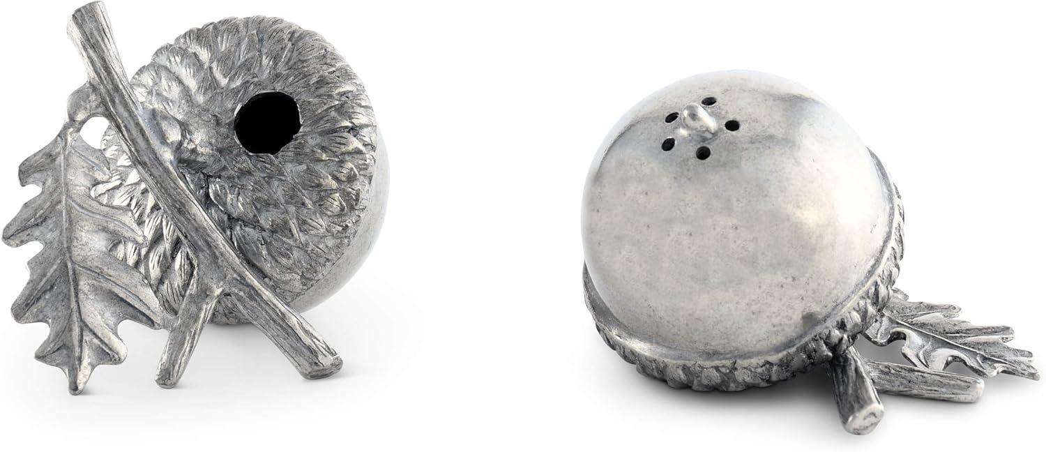 Pewter Acorn and Oak Leaf Salt and Pepper Shaker Set