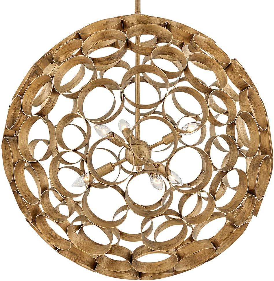 Centric 6 - Light Fabric Globe Chandelier