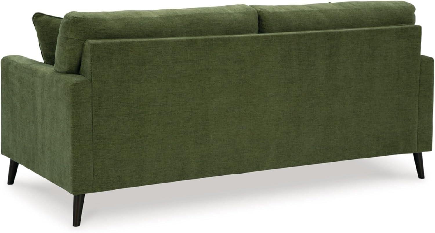 Green Tufted Fabric Stationary Sofa with Pillow Back