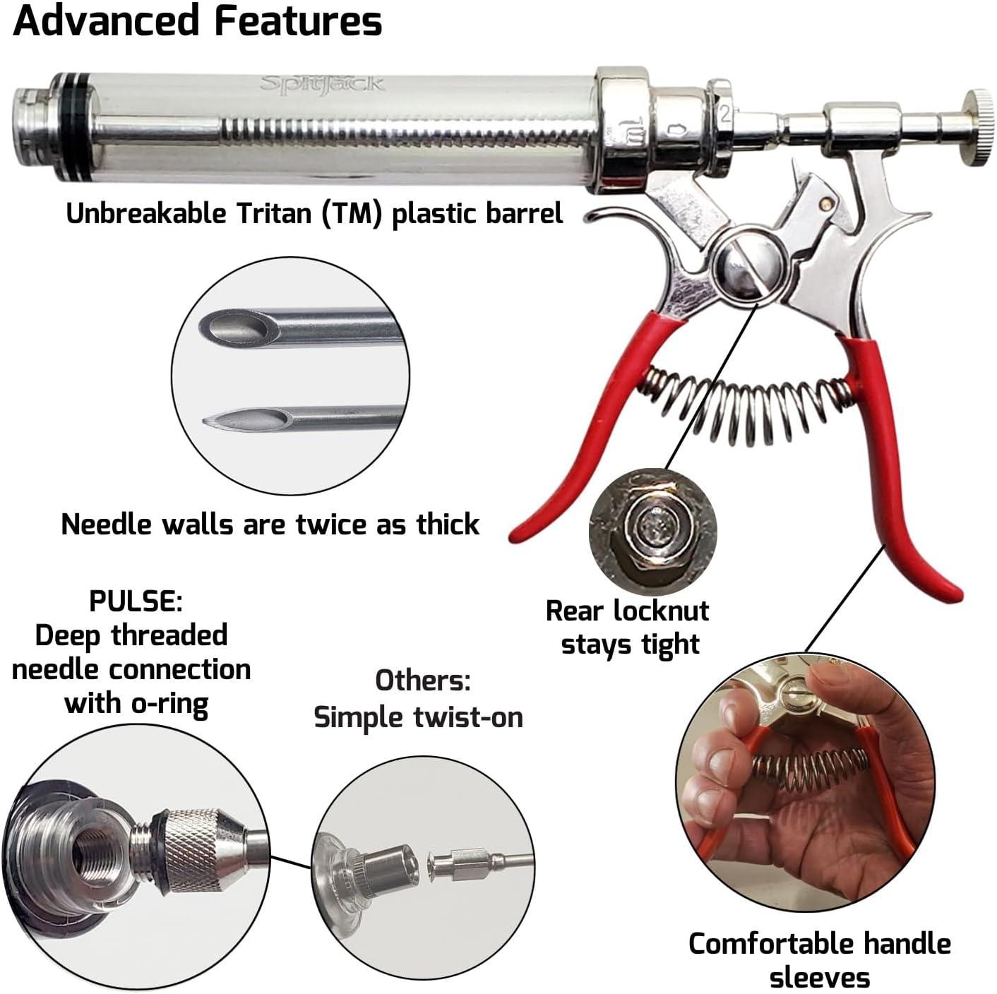 SpitJack PULSE Meat Injector Gun with Syringe for BBQ