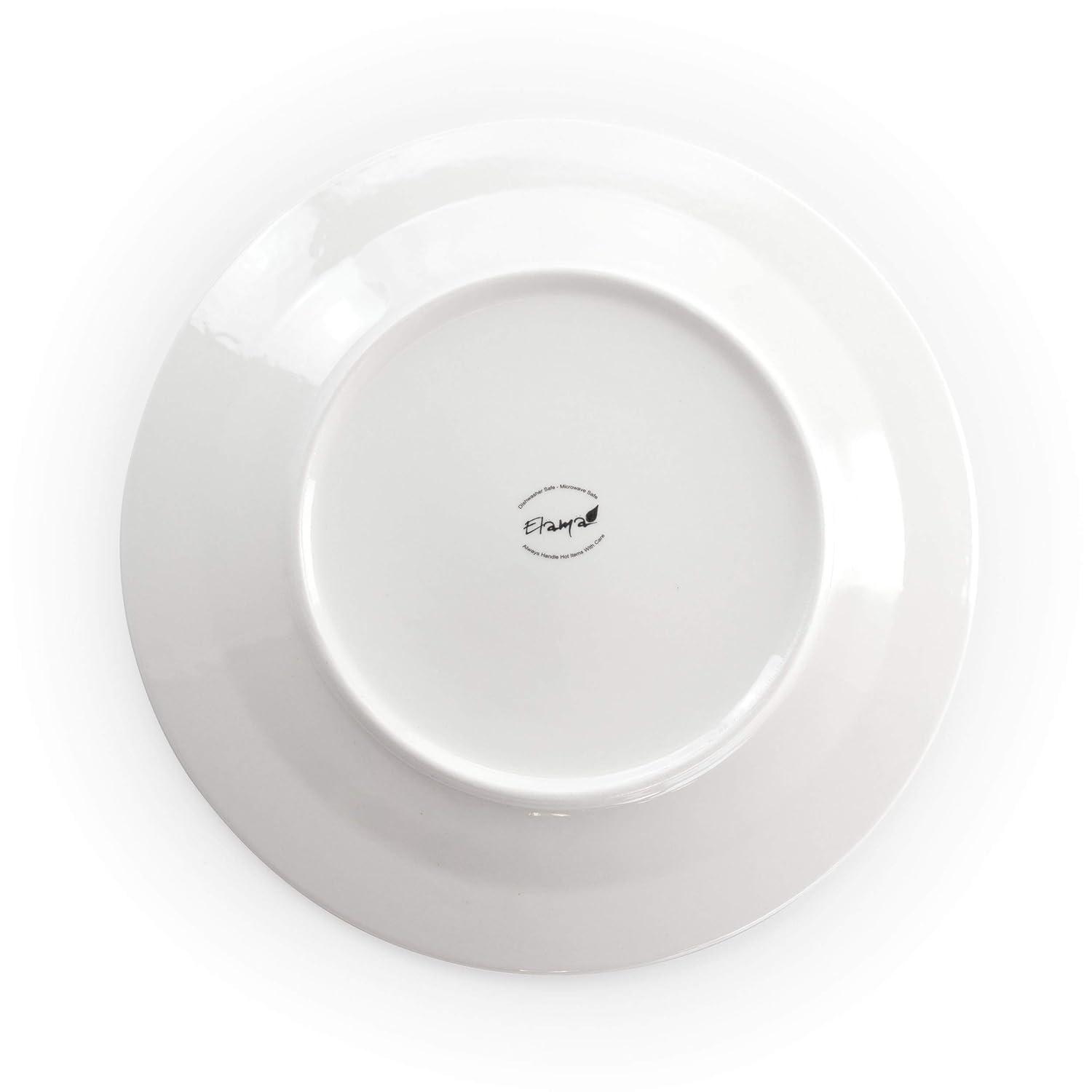 Elama Marshall 16 Piece Porcelain Dinnerware Set in White