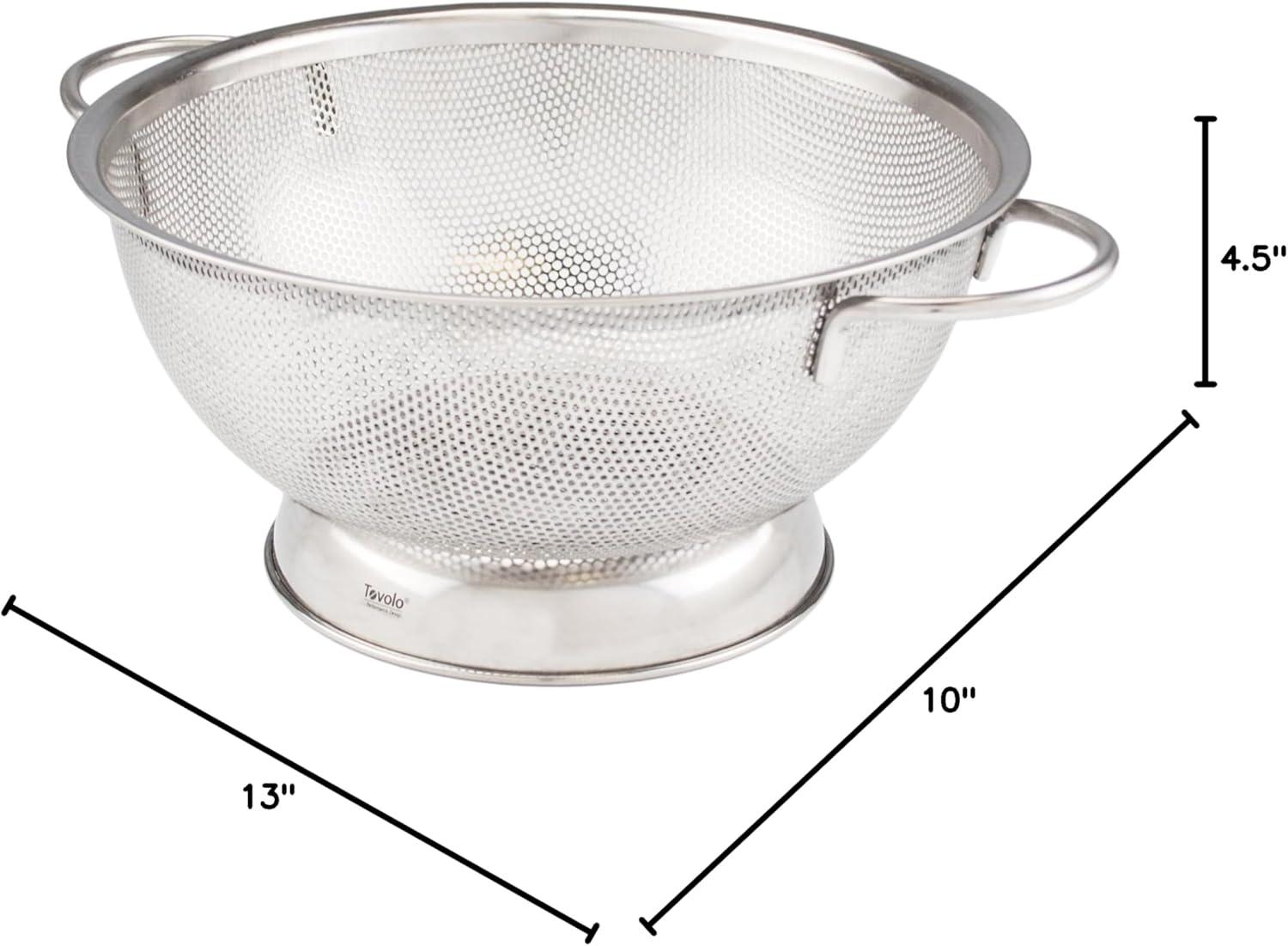 Stainless Steel Perforated Colander with Handles, 2.5 Quart