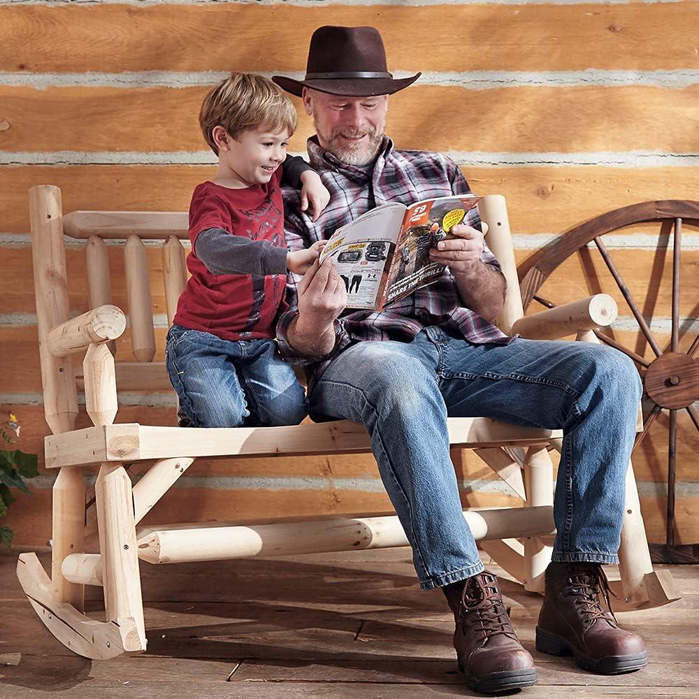 CASTLECREEK 2-Seat Wooden Rocking Bench