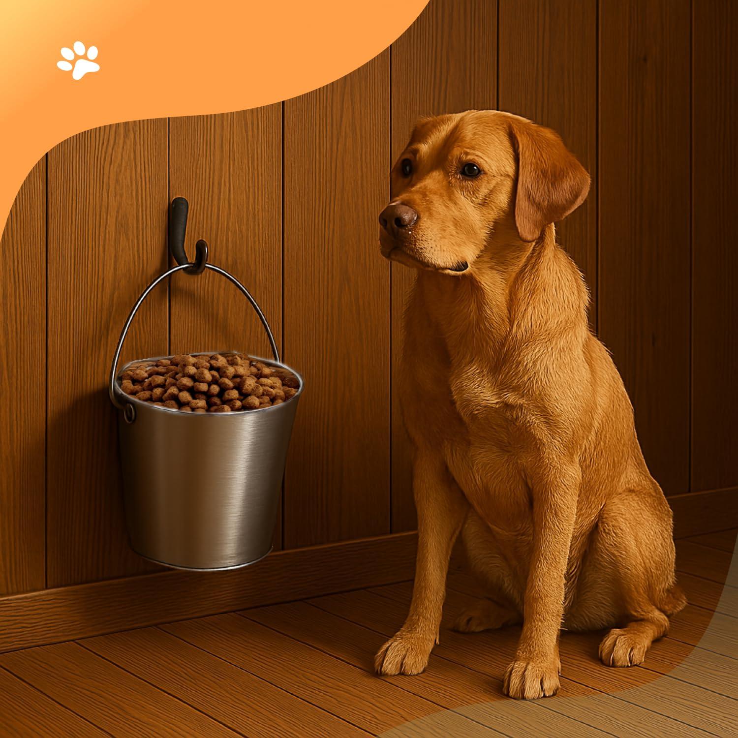 13 Quart Heavy Duty Stainless Steel Flat Side Bucket | Durable Food & Water Pail for Dogs, Cats, Kennels, Cages and Critter Crates | Multi-Purpose Bucket