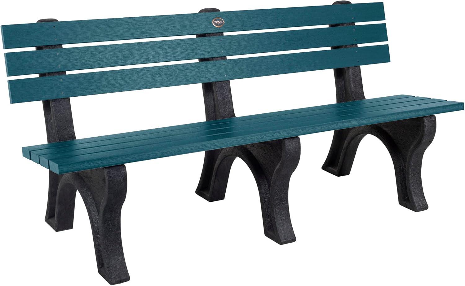 highwood Aurora Traditional 6 ft Commercial Park Bench Nantucket Blue