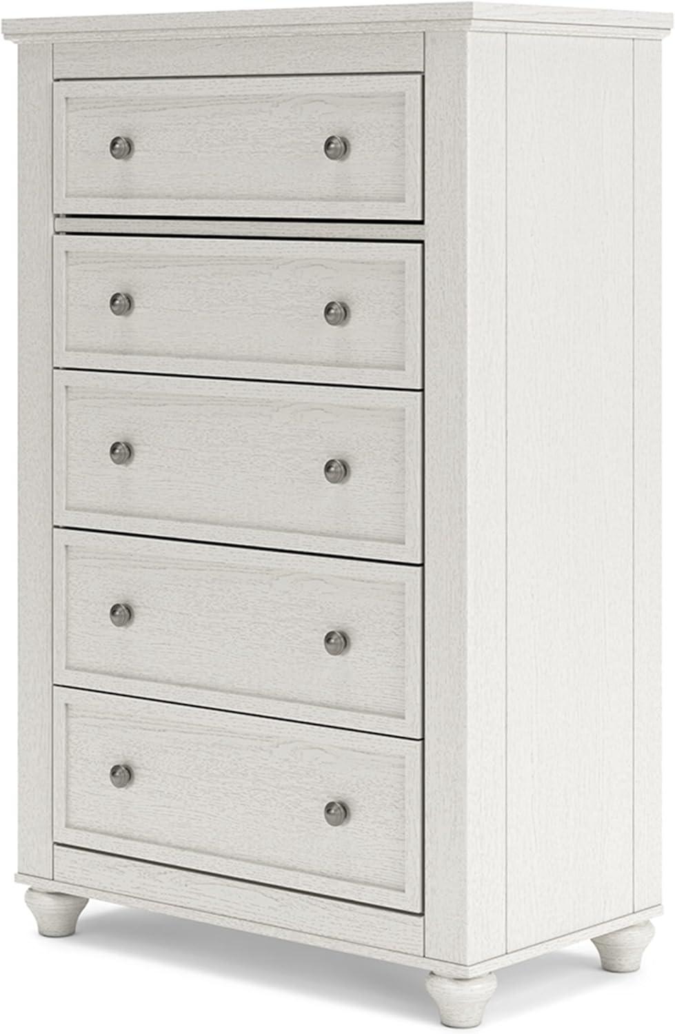 White Traditional Cottage 5-Drawer Chest