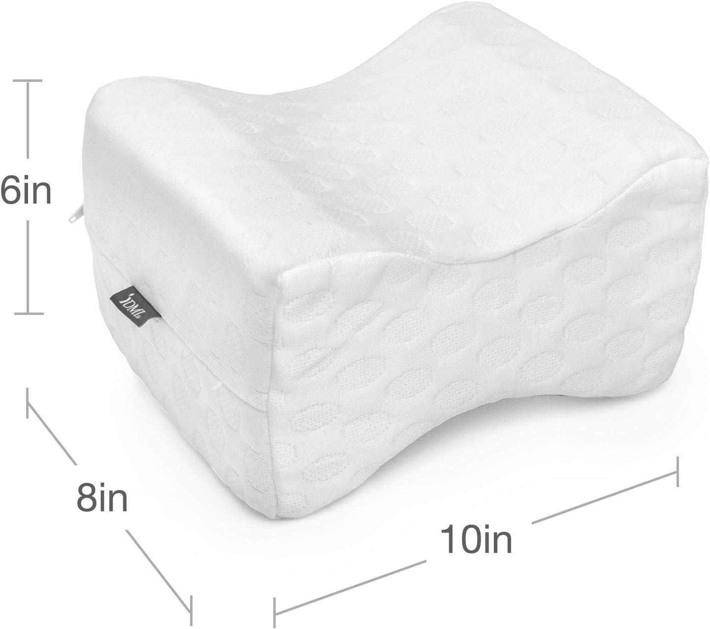 DMI Contoured Memory Foam Knee Wedge Pillow for Sleeping, Sciatica Pain Relief, Hip & Back Pain, Leg Pillow for Side Sleepers, Bed Positioner, White