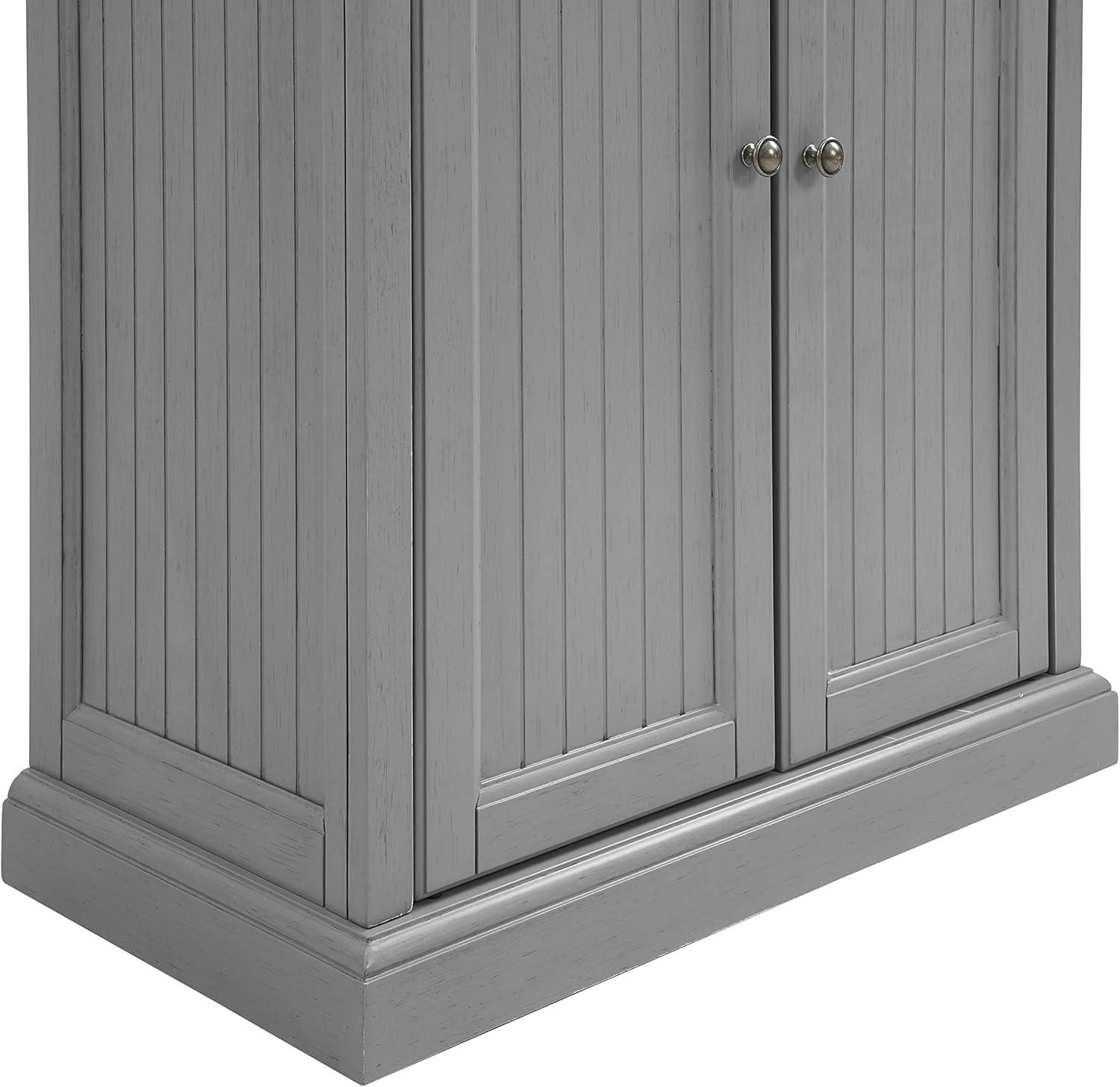 Seaside Distressed Gray 72'' Coastal Kitchen Pantry