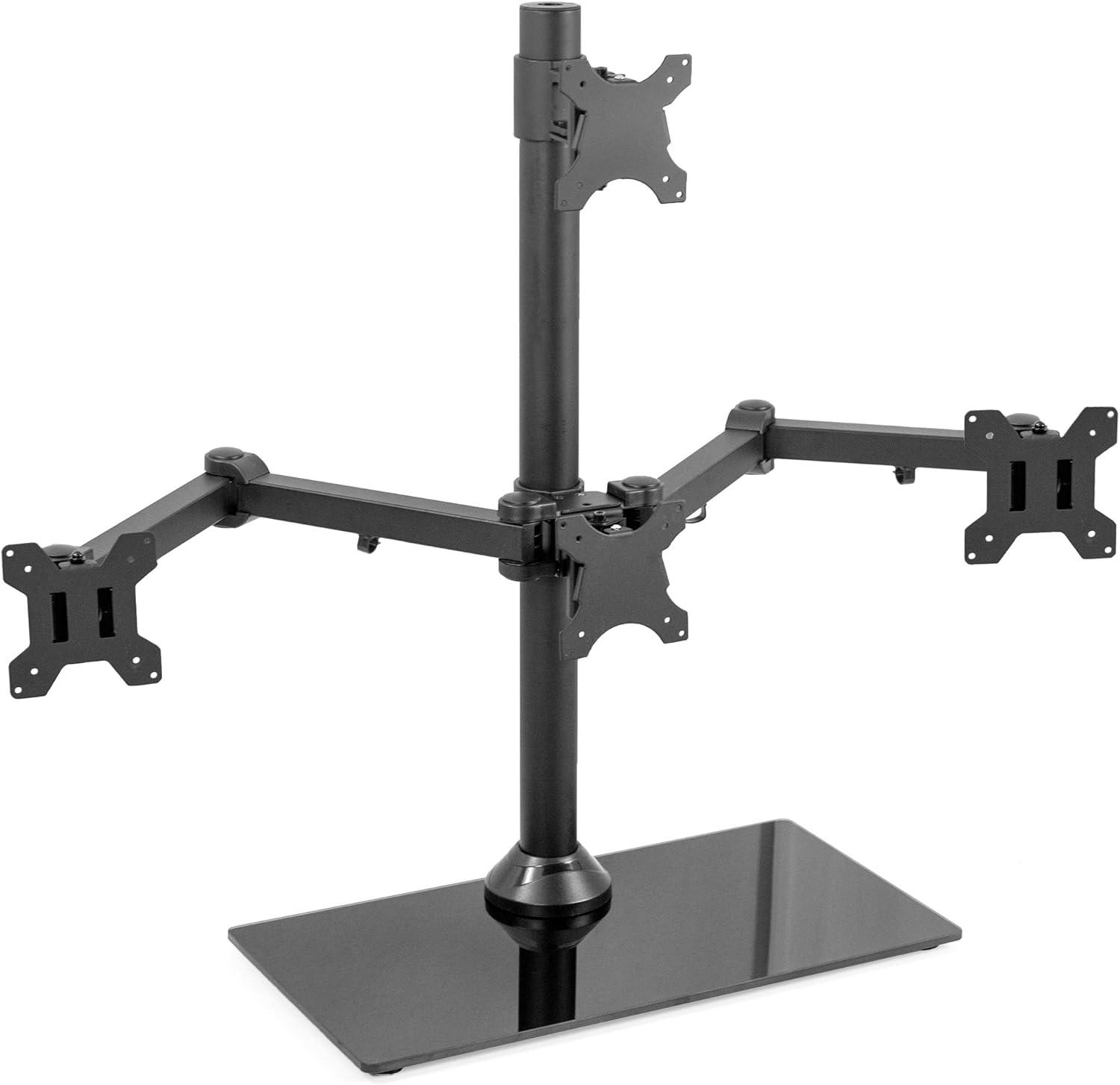 VIVO Steel Quad Freestanding 3 + 1 Monitor Mount | 4 Screens up to 24"