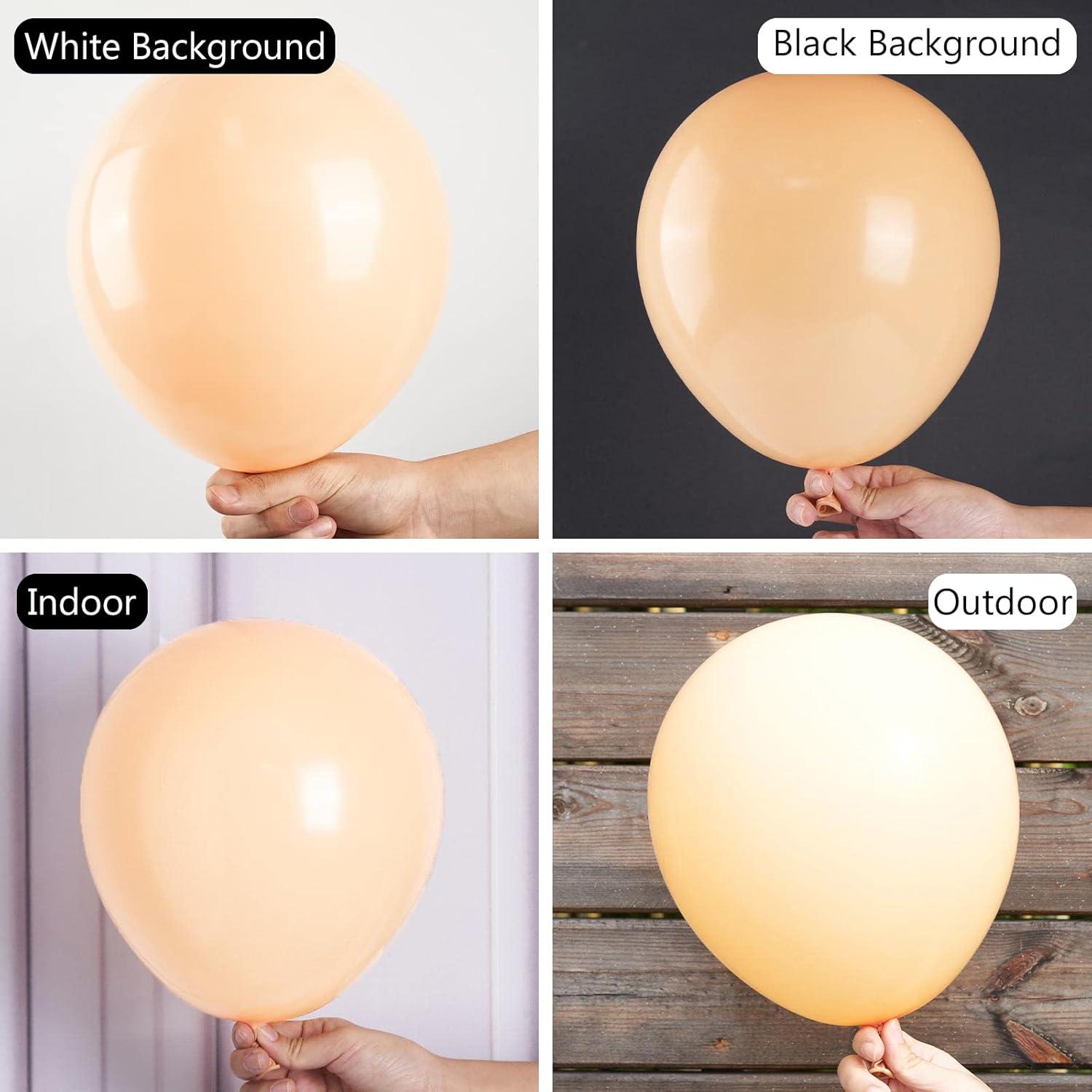 PartyWoo Balloons Nude Boho Apricot Beige 18 12 10 5 Inch 100 pcs