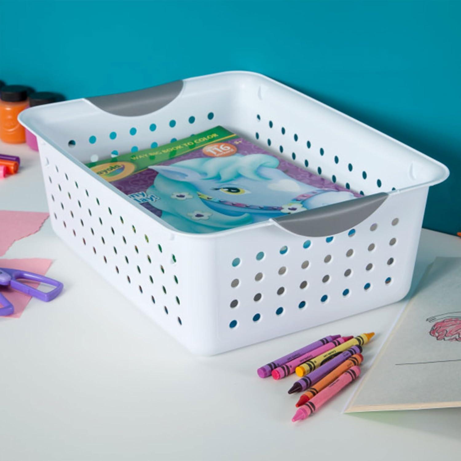 Sterilite Deep & Medium Ultra Plastic Storage Bin Organizer Basket Pair | Wayfair