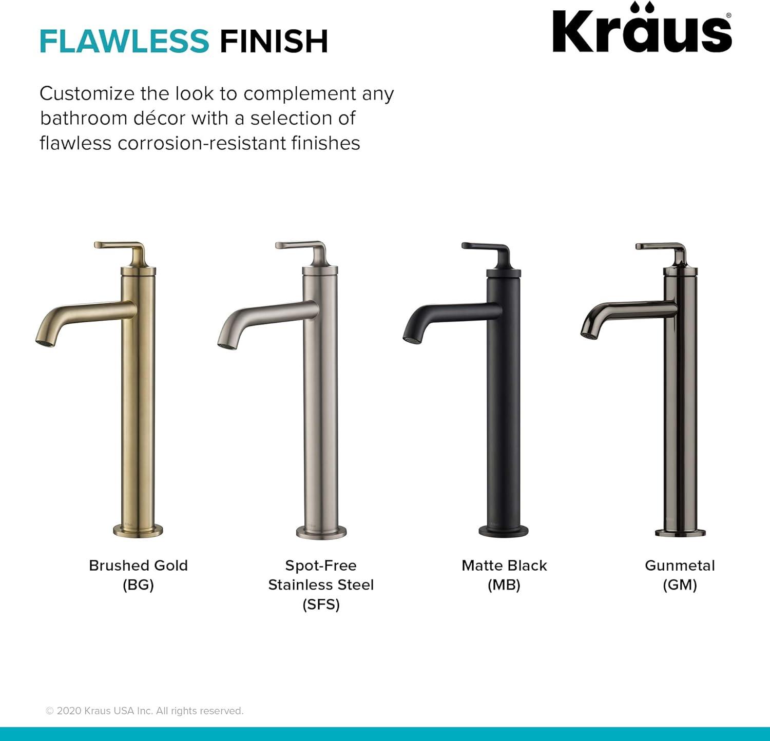 Ramus Vessel Sink Bathroom Faucet with Drain Assembly