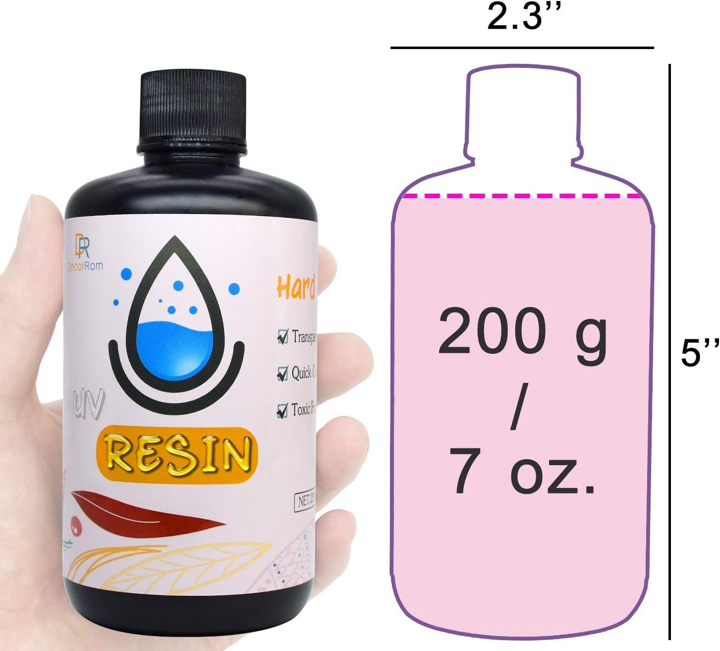 Upgrade Crystal Clear Hard UV Resin 200g - Ultraviolet Curing Epoxy for Jewelry Making, Pendant & DIY Crafts - Solar Cure & Thinner Resin for Mold, Casting