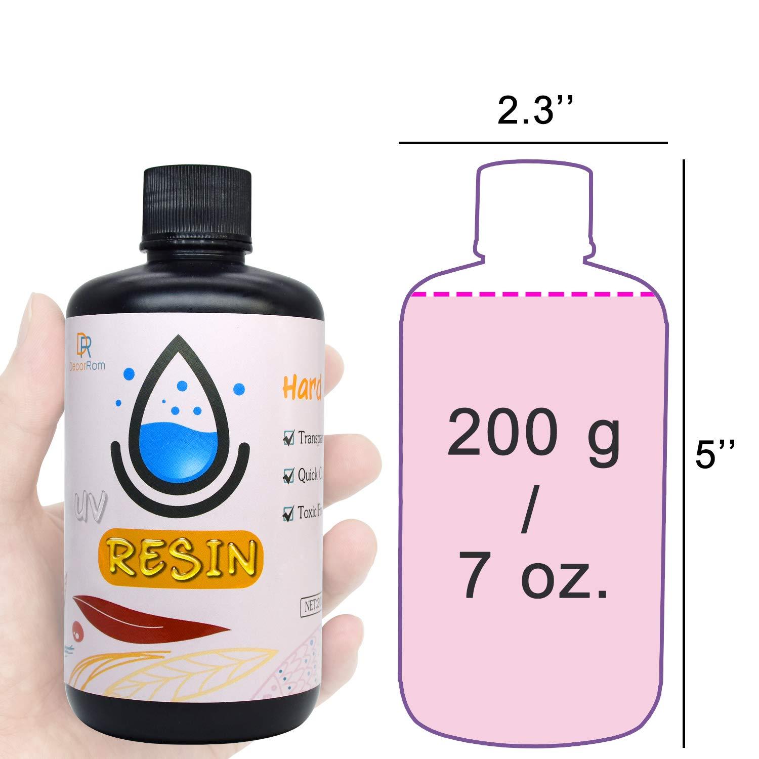 Upgrade Crystal Clear Hard UV Resin 200g - Ultraviolet Curing Epoxy for Jewelry Making, Pendant & DIY Crafts - Solar Cure & Thinner Resin for Mold, Casting
