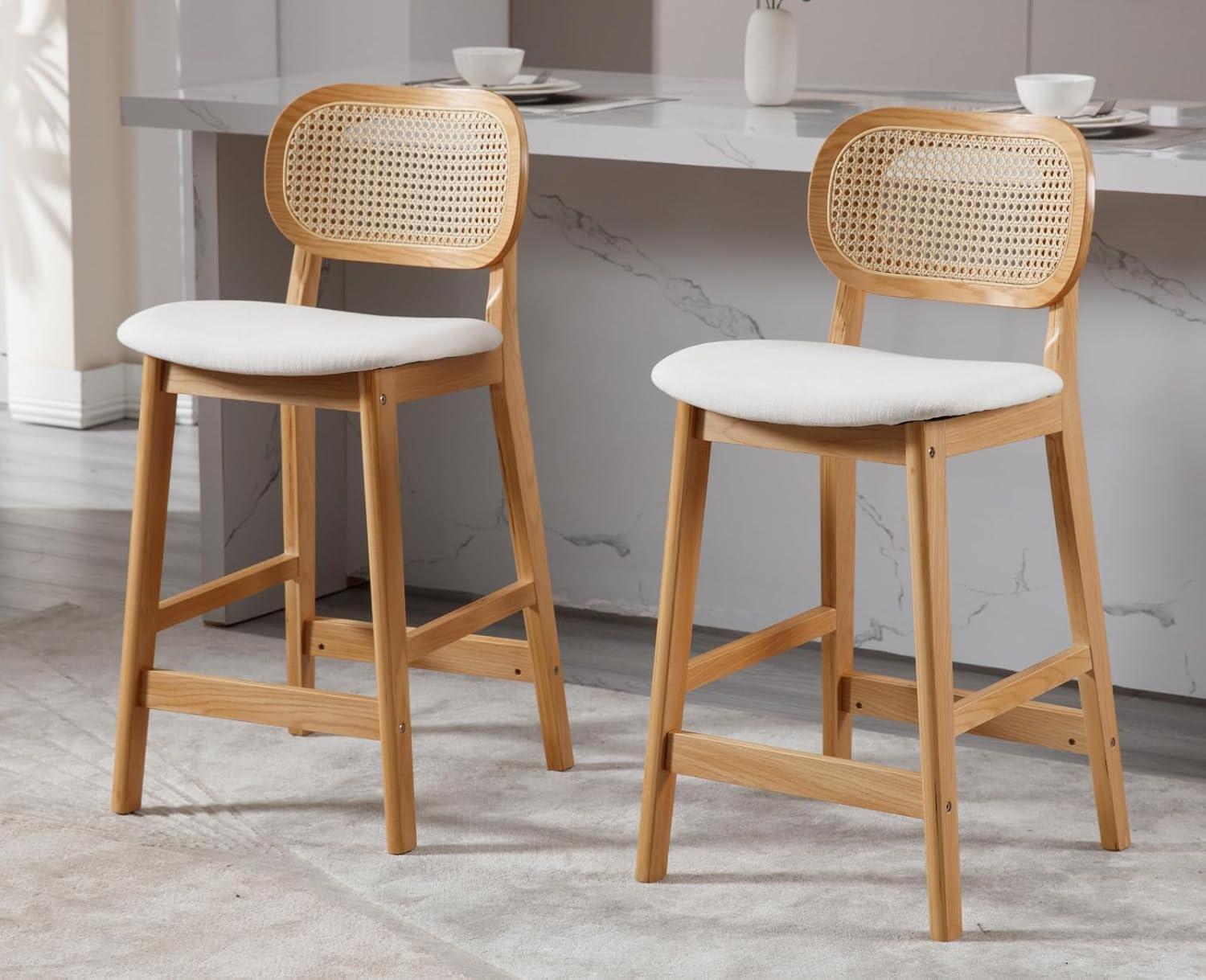 Azarah Solid Wood 25.5'' Counter Stool (Set of 2)