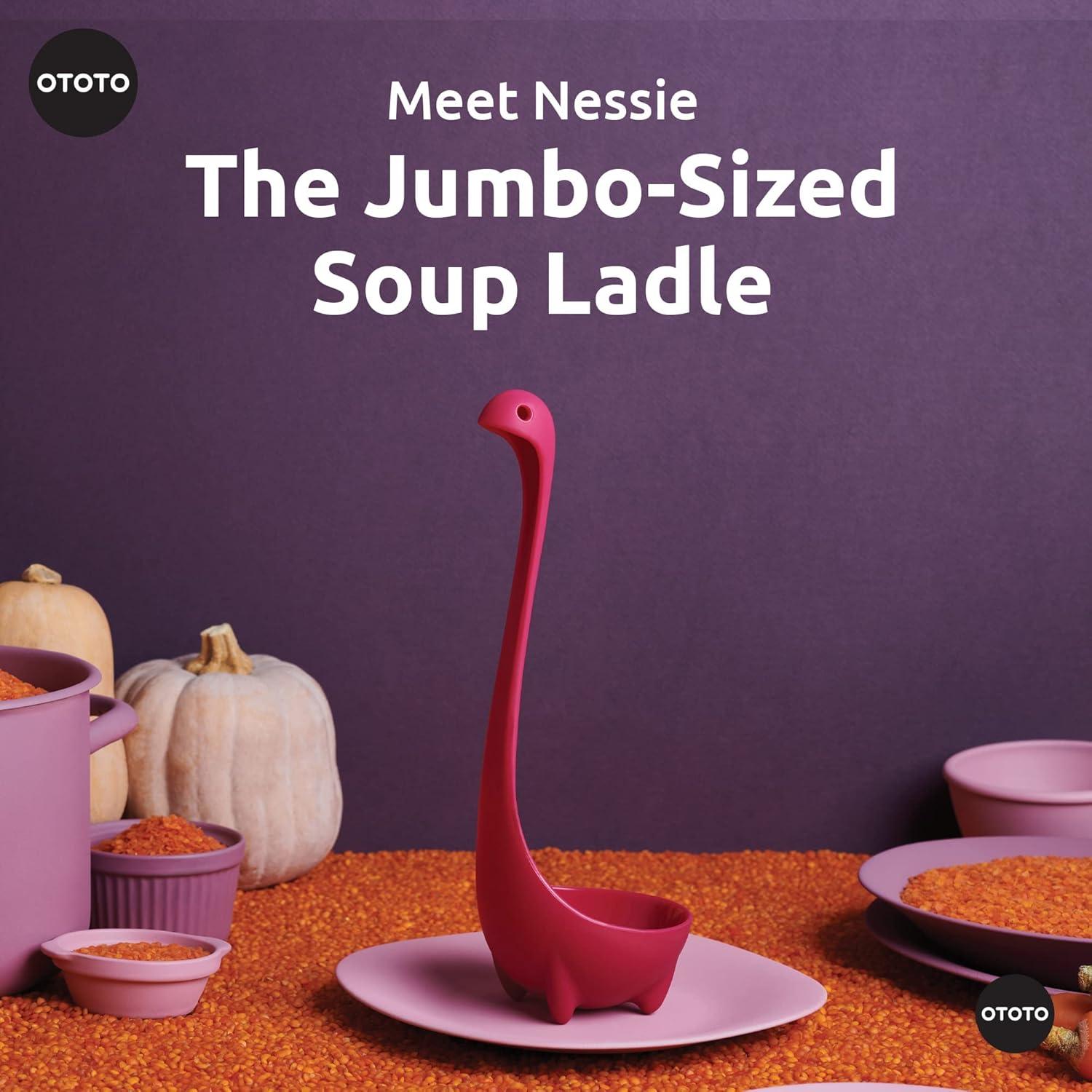 Ototo Jumbo Nessie Ladle Purple: Ergonomic BPA-Free Plastic, Dishwasher-Safe, 5.9 Volume, 8.69" Handle, 1 Piece