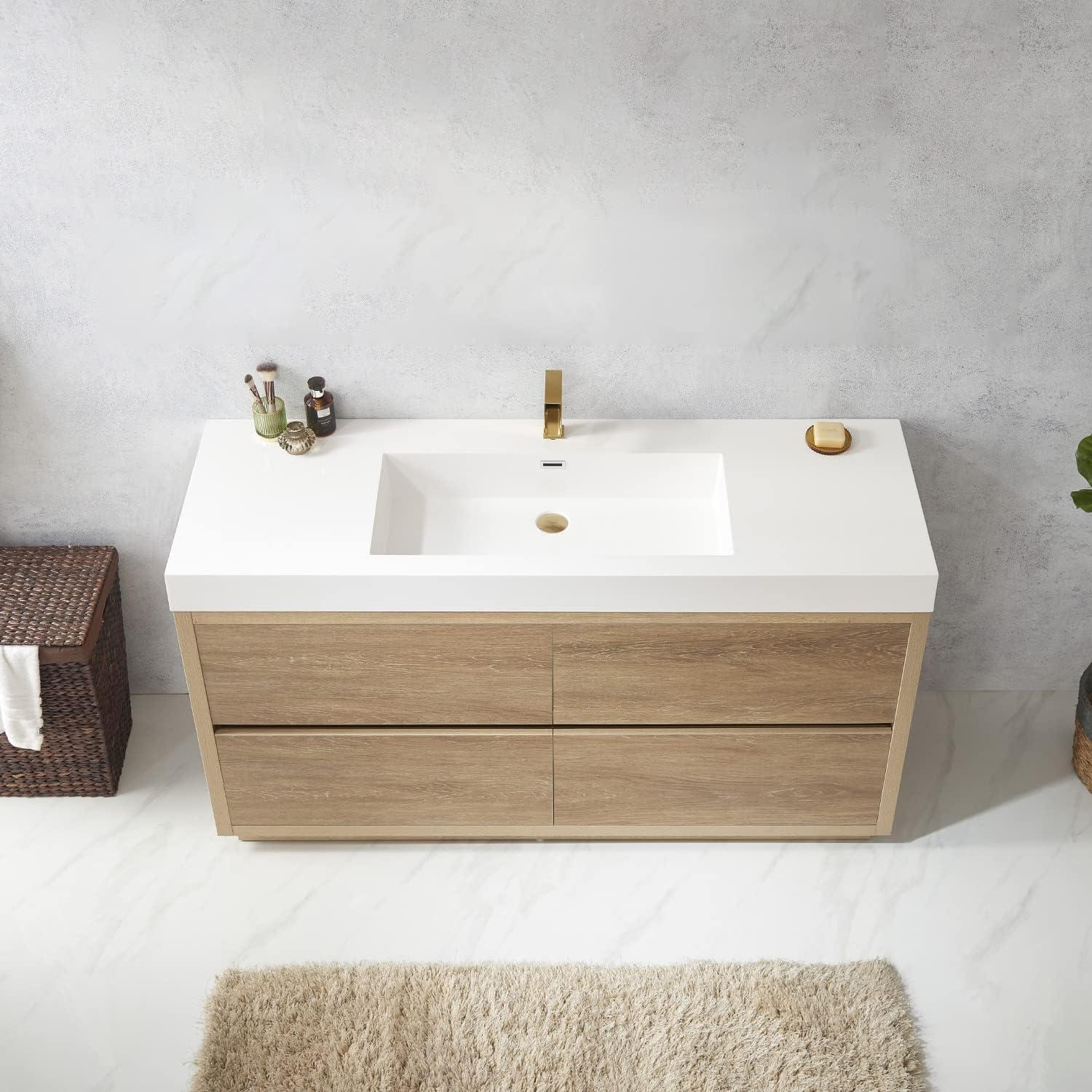 59.8'' Single Bathroom Vanity with Composite Top