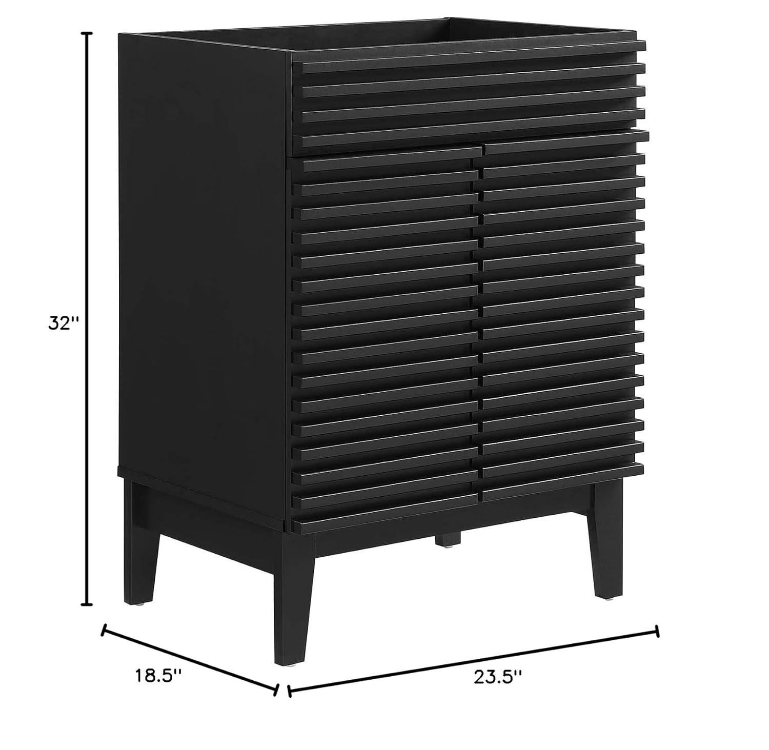 Modway Render Bathroom Vanity Cabinet (Sink Basin Not Included) in Black