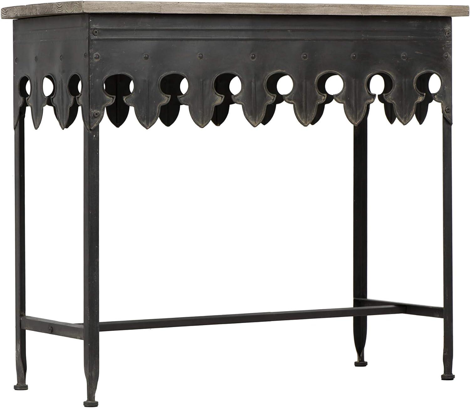 Storied Home Rustic Console Table Black: Vintage Iron & Fir Wood, Entryway Hallway Furniture