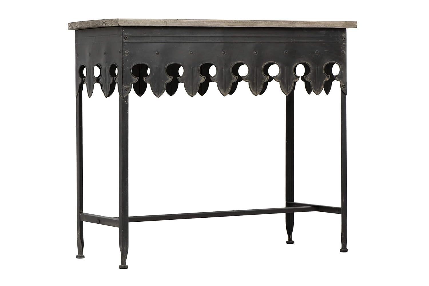 Storied Home Rustic Console Table Black: Vintage Iron & Fir Wood, Entryway Hallway Furniture