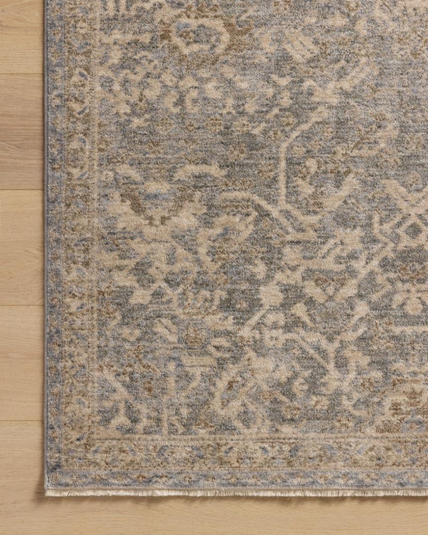 Junie I Rug Magnolia Home by Joanna Gaines x Loloi - Blue and Natural / 6'7" x 9'10"