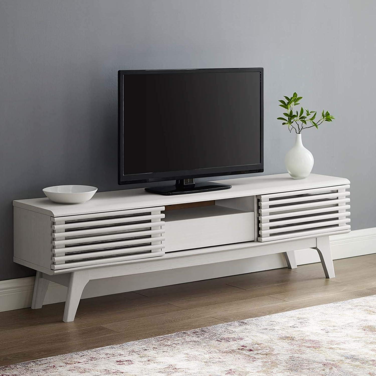 Render Low Profile 59 Inch TV Stand in White