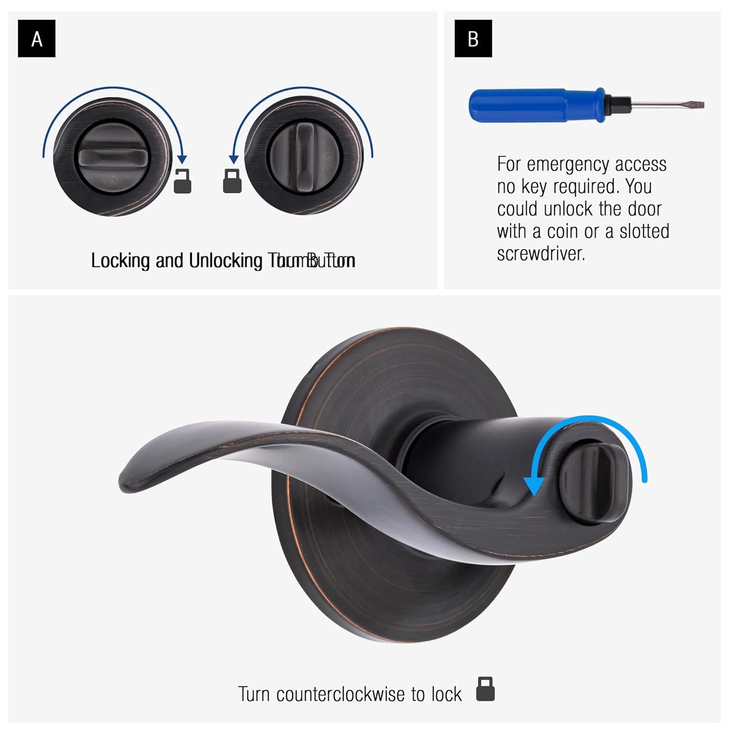 Brinks Raleigh Transitional Privacy Wave Lever