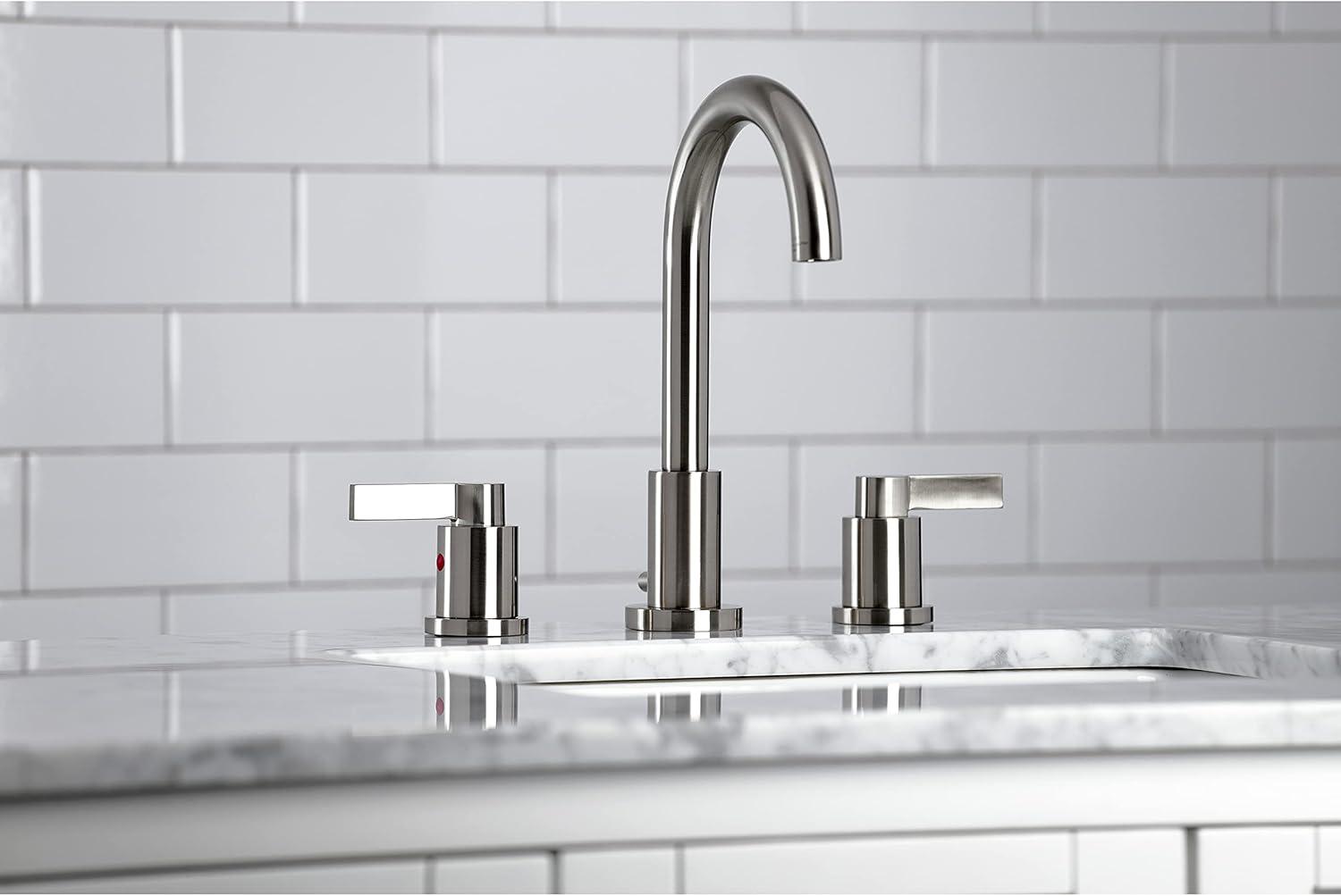 Elegant NuvoFusion 8" Widespread Bathroom Faucet in Brushed Nickel