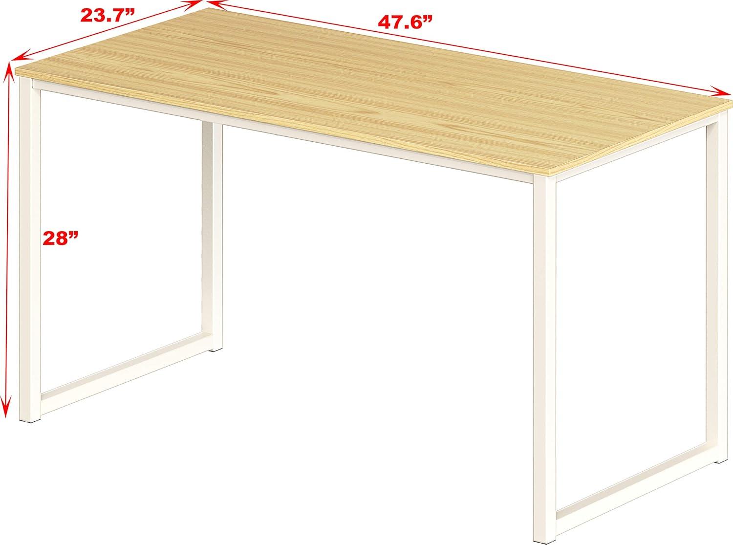 SHW Home Office 48-Inch Computer Desk, White/Oak